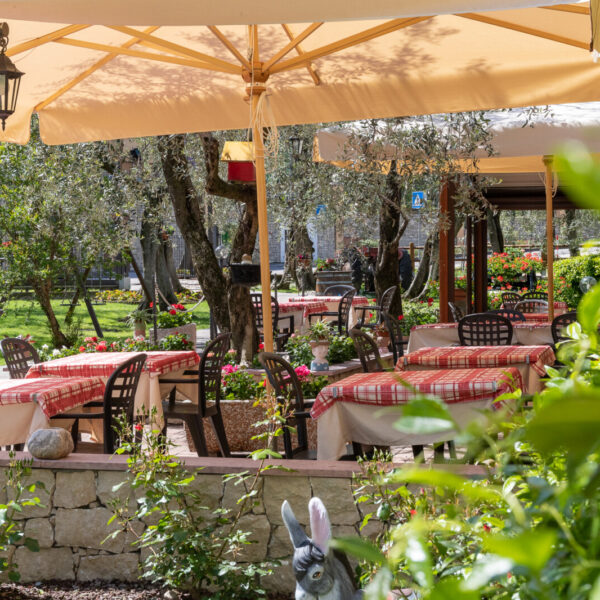 Ristorante di Carne alla Griglia a Malcesine con Giardino di Olivi